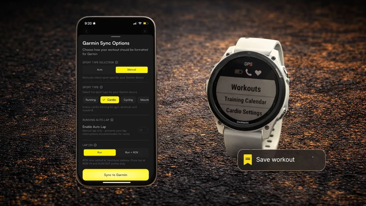 Garmin watch My Workouts with ROXFIT workout